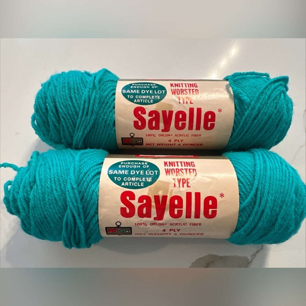 Vintage Kmart SAYELLE - #1027 Jade 100% Orlan Acrylic - Lot Of 2 Skeins